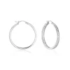 Histoire d'Or Créoles Classique Argent Blanc Django Oxyde De Zirconium* Boucles D'Oreilles|Boucles D'Oreilles Créoles