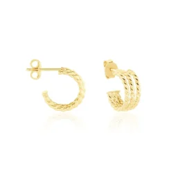 Histoire d'Or Créoles Clematine Or Jaune* Boucles D'Oreilles|Boucles D'Oreilles Créoles