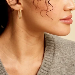 Histoire d'Or Créoles Clematis Or Jaune* Boucles D'Oreilles|Boucles D'Oreilles Créoles