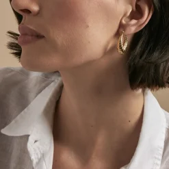 Discount Histoire d'Or Créoles Clive Acier Doré