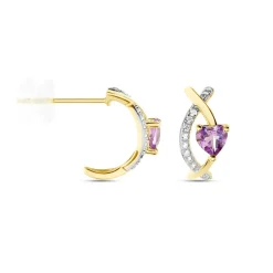 Histoire d'Or Créoles Clothilde Or Jaune Améthyste Oxyde De Zirconium* Boucles D'Oreilles|Boucles D'Oreilles Créoles