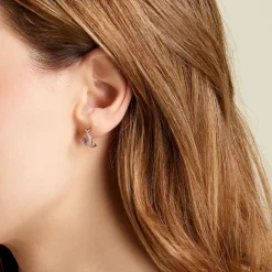 Histoire d'Or Créoles Clothilde Or Jaune Améthyste Oxyde De Zirconium* Boucles D'Oreilles|Boucles D'Oreilles Créoles