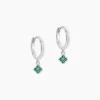 Histoire d'Or Créoles Clova Argent Blanc Pierre De Synthese* Boucles D'Oreilles|Boucles D'Oreilles Fantaisie
