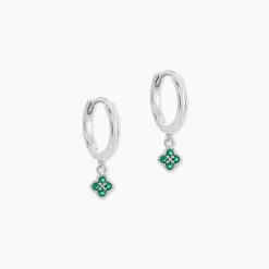 Histoire d'Or Créoles Clova Argent Blanc Pierre De Synthese* Boucles D'Oreilles|Boucles D'Oreilles Fantaisie