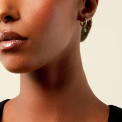 Histoire d'Or Créoles Clova Argent Blanc Pierre De Synthese* Boucles D'Oreilles|Boucles D'Oreilles Fantaisie