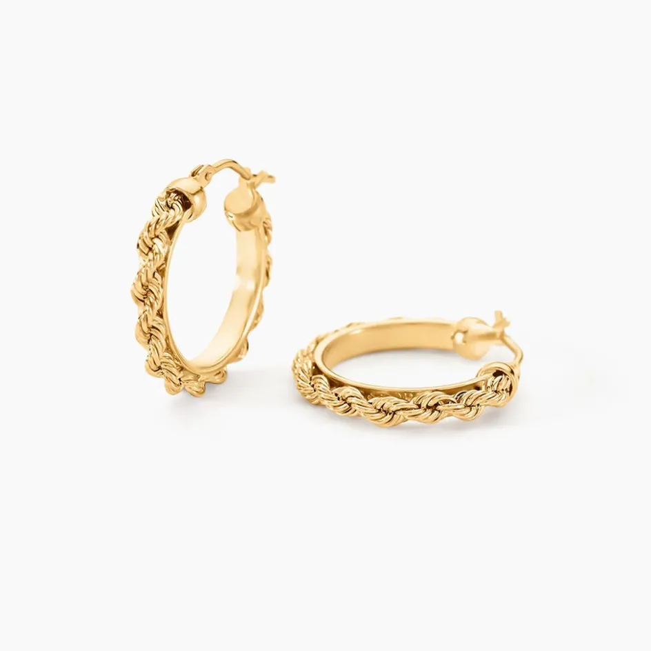 Histoire d'Or Créoles Cordeline Or Jaune* Boucles D'Oreilles|Boucles D'Oreilles Créoles