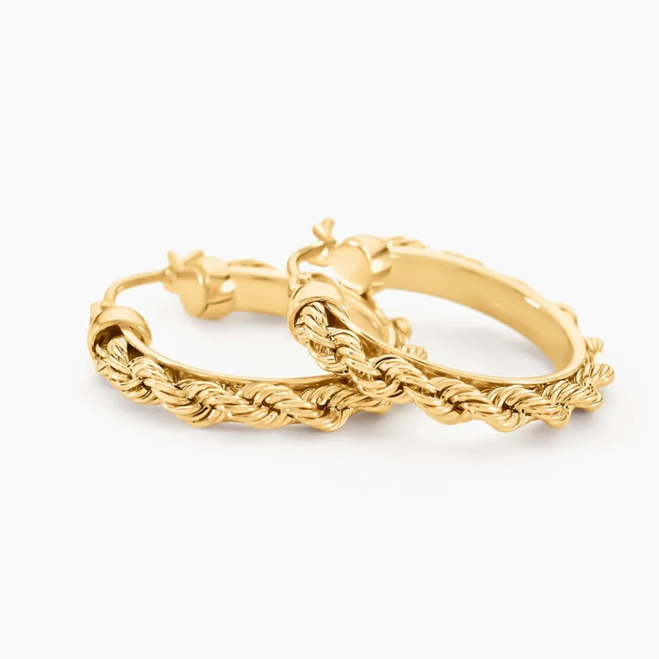 Histoire d'Or Créoles Cordeline Or Jaune* Boucles D'Oreilles|Boucles D'Oreilles Créoles