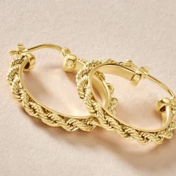 Histoire d'Or Créoles Cordeline Or Jaune* Boucles D'Oreilles|Boucles D'Oreilles Créoles