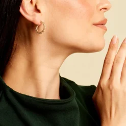 Histoire d'Or Créoles Cordeline Or Jaune* Boucles D'Oreilles|Boucles D'Oreilles Créoles