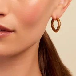 Online Histoire d'Or Créoles Dafnie Acier Jaune