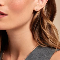 Online Histoire d'Or Créoles Diamantae Or Jaune Diamant