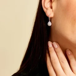 Histoire d'Or Créoles Diamina Or Blanc Diamant* Boucles D'Oreilles|Boucles D'Oreilles Créoles