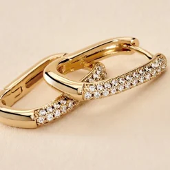 Histoire d'Or Créoles Domingo De Zirconium* Boucles D'Oreilles|Boucles D'Oreilles Créoles