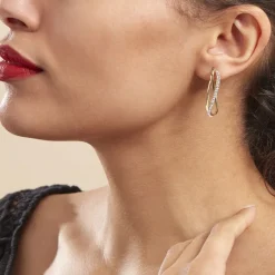 Online Histoire d'Or Créoles Domitilla Or Jaune Strass