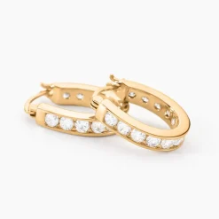 Histoire d'Or Créoles Doryne Plaqué Or Jaune Oxyde De Zirconium* Boucles D'Oreilles|Boucles D'Oreilles Fantaisie