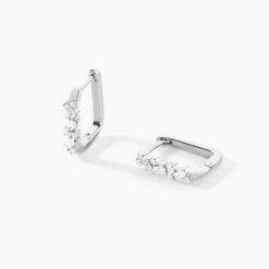 Histoire d'Or Créoles Eclat d'Aurore Argent Blanc Oxyde De Zirconium* Boucles D'Oreilles|Boucles D'Oreilles Fantaisie