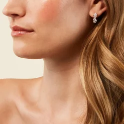 Histoire d'Or Créoles Eclat d'Aurore Argent Blanc Oxyde De Zirconium* Boucles D'Oreilles|Boucles D'Oreilles Fantaisie