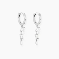 Histoire d'Or Créoles Elnore Argent Blanc Oxyde De Zirconium* Boucles D'Oreilles|Boucles D'Oreilles Fantaisie