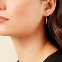 Histoire d'Or Créoles Elnore Argent Blanc Oxyde De Zirconium* Boucles D'Oreilles|Boucles D'Oreilles Fantaisie