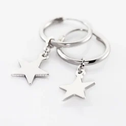 Hot Histoire d'Or Créoles Elvyn Argent Blanc