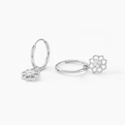 Discount Histoire d'Or Créoles Embelia Argent Blanc Oxyde De Zirconium
