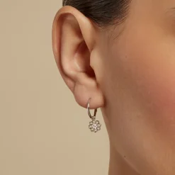 Discount Histoire d'Or Créoles Embelia Argent Blanc Oxyde De Zirconium