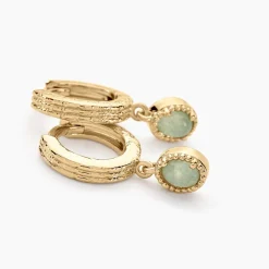 Sale Histoire d'Or Créoles Ensoleillée Plaqué Or Jaune Aventurine