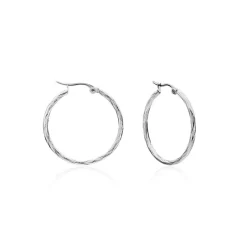 Histoire d'Or Créoles Esaias Acier Blanc* Boucles D'Oreilles|Boucles D'Oreilles Fantaisie