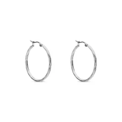 Histoire d'Or Créoles Esaias Acier Blanc* Boucles D'Oreilles|Boucles D'Oreilles Fantaisie