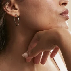 Histoire d'Or Créoles Esaias Acier Blanc* Boucles D'Oreilles|Boucles D'Oreilles Fantaisie