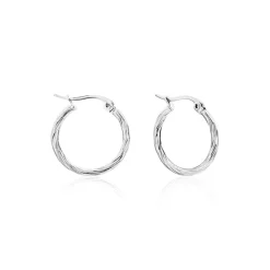 Histoire d'Or Créoles Esaias Acier Blanc* Boucles D'Oreilles|Boucles D'Oreilles Fantaisie