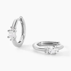 Outlet Histoire d'Or Créoles Felipa Argent Blanc Oxyde De Zirconium