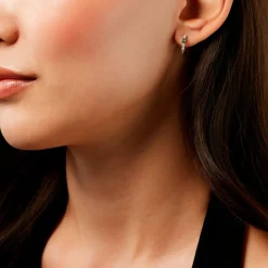 Clearance Histoire d'Or Créoles Felisa Argent Blanc Oxyde De Zirconium