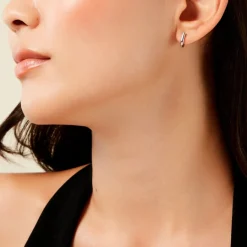 Hot Histoire d'Or Créoles Fillipa Argent Blanc