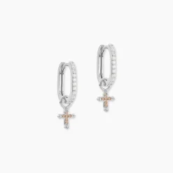 Discount Histoire d'Or Créoles Glynis Argent Blanc Oxyde De Zirconium