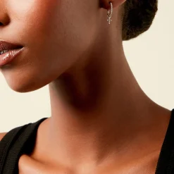 Discount Histoire d'Or Créoles Glynis Argent Blanc Oxyde De Zirconium