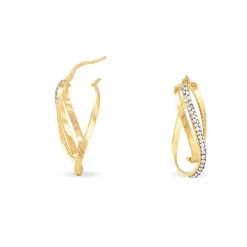 Histoire d'Or Créoles Hilharriette Or Jaune Strass* Boucles D'Oreilles|Boucles D'Oreilles Créoles