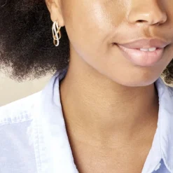 Histoire d'Or Créoles Hilharriette Or Jaune Strass* Boucles D'Oreilles|Boucles D'Oreilles Créoles