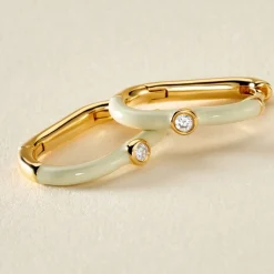 Histoire d'Or Créoles Infini Pop Argent Jaune Oxyde De Zirconium* Boucles D'Oreilles|Boucles D'Oreilles Fantaisie