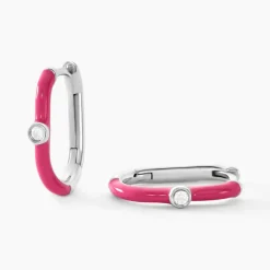 Histoire d'Or Créoles Infini Pop Argent Blanc Oxyde De Zirconium* Boucles D'Oreilles|Boucles D'Oreilles Fantaisie