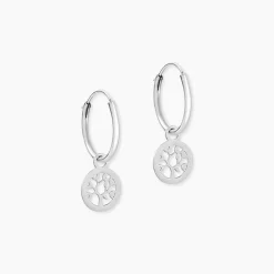 Hot Histoire d'Or Créoles Isabel Argent Blanc