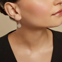 Histoire d'Or Créoles Isra Argent Blanc Oxyde De Zirconium* Boucles D'Oreilles|Boucles D'Oreilles Fantaisie