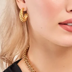 Histoire d'Or Créoles Jackie Acier Jaune* Boucles D'Oreilles|Boucles D'Oreilles Fantaisie