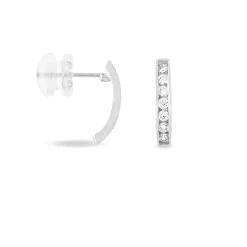 Histoire d'Or Créoles Jacoba Rondes Or Blanc Oxyde De Zirconium* Boucles D'Oreilles|Boucles D'Oreilles Créoles