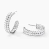 Histoire d'Or Créoles Jovan Argent Blanc Oxyde De Zirconium* Boucles D'Oreilles|Boucles D'Oreilles Créoles