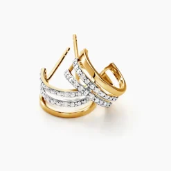 Histoire d'Or Créoles Katey Or Jaune Diamant* Boucles D'Oreilles|Boucles D'Oreilles Créoles