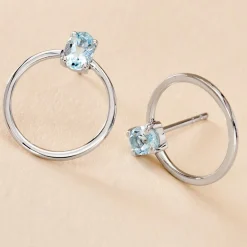 Histoire d'Or Créoles Kip Or Blanc Topaze* Boucles D'Oreilles|Boucles D'Oreilles Créoles