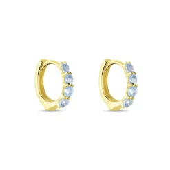 Hot Histoire d'Or Créoles Leatrice or jaune topaze bleu sky