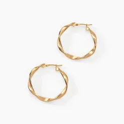 Histoire d'Or Créoles Lenna Torsadée Plaqué Or Jaune* Boucles D'Oreilles|Boucles D'Oreilles Fantaisie