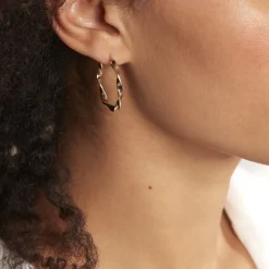 Histoire d'Or Créoles Lenna Torsadée Plaqué Or Jaune* Boucles D'Oreilles|Boucles D'Oreilles Fantaisie